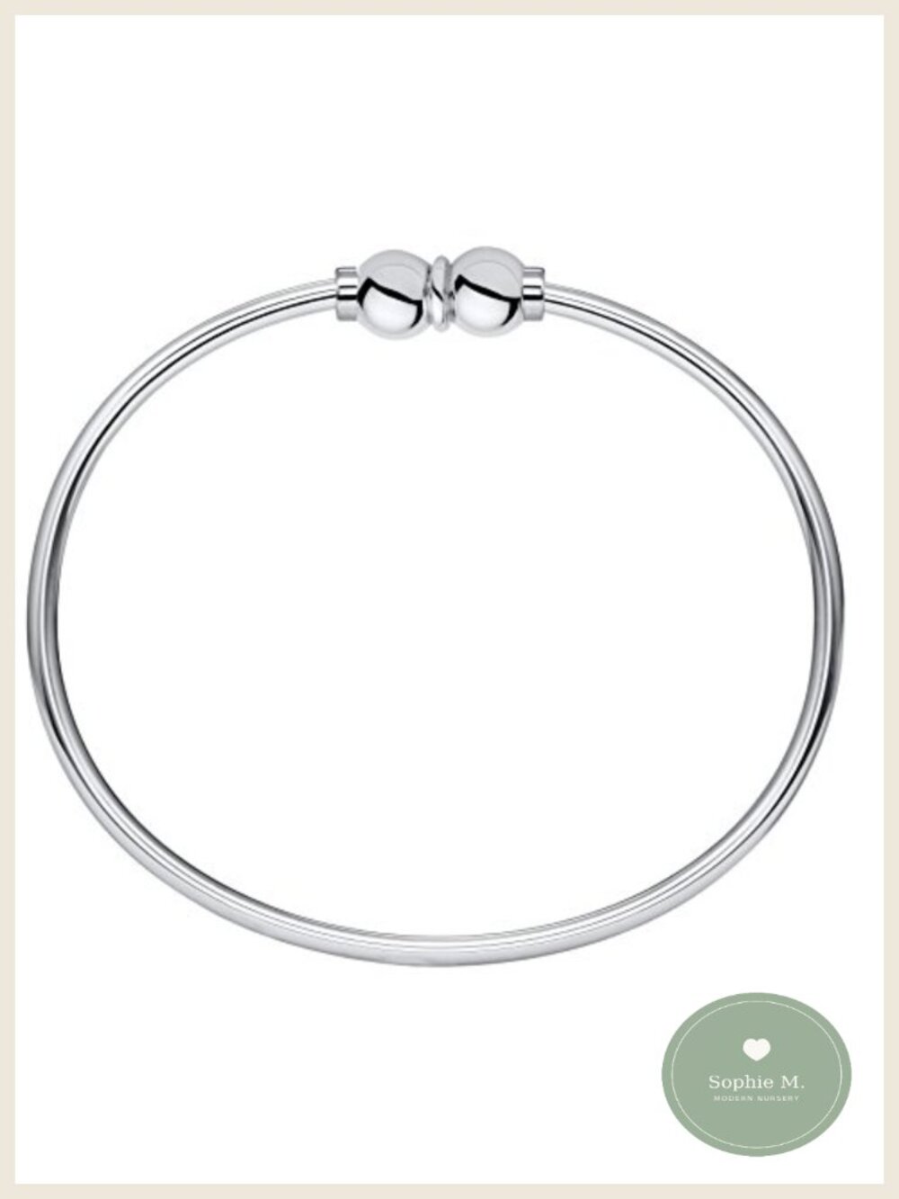 Sterling Silver Double Ball Threaded Bracelet Made in USA